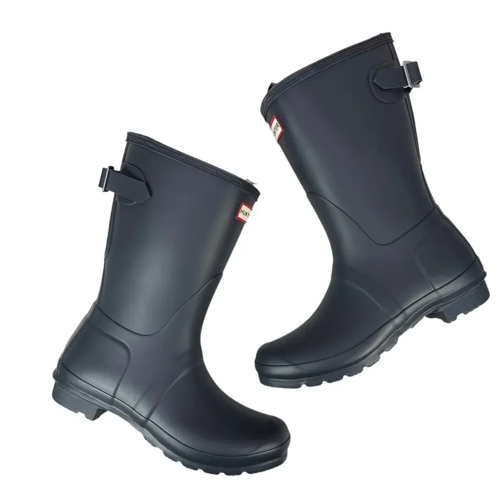 Hunter Original Short Rain Boots Womens 8 Dark Slate Rubber Adjustable‎ Buckle
